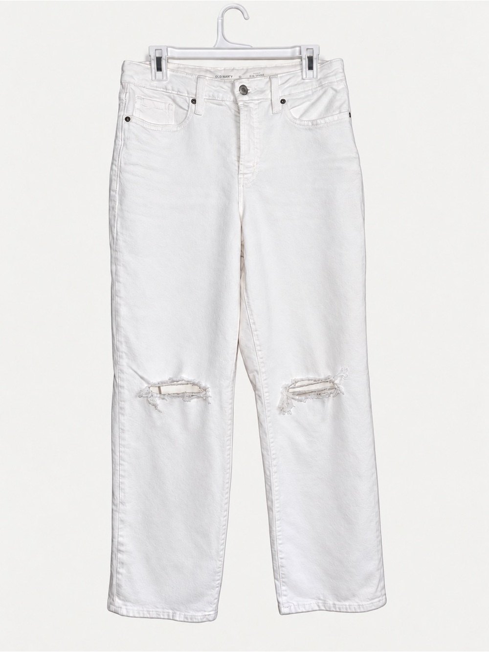 Old Navy O.G. Loose White Ripped Jeans Size 10 never worn!